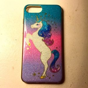 Glittery unicorn iPhone 8 Plus case